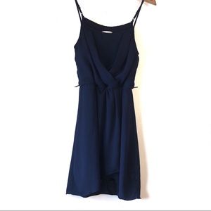 Bisou Bisou Spaghetti Strap Navy Blue Mini Dress